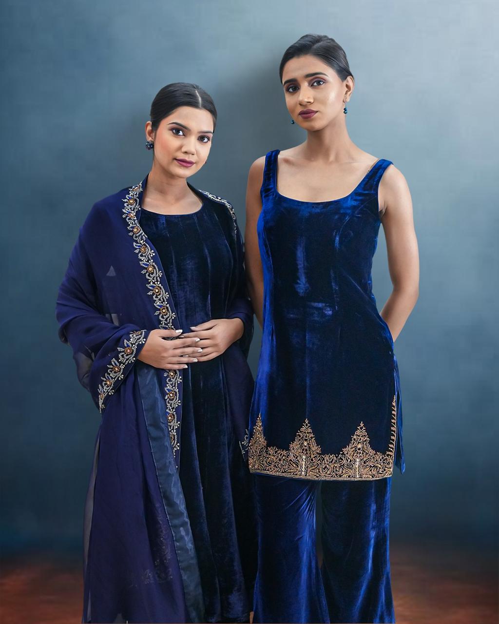 Neeli Makhmal Anarkali