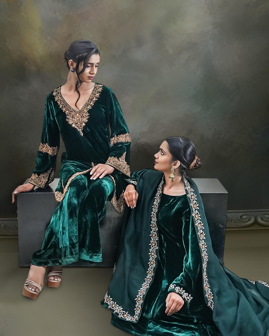 Sabz Makhmal Anarkali